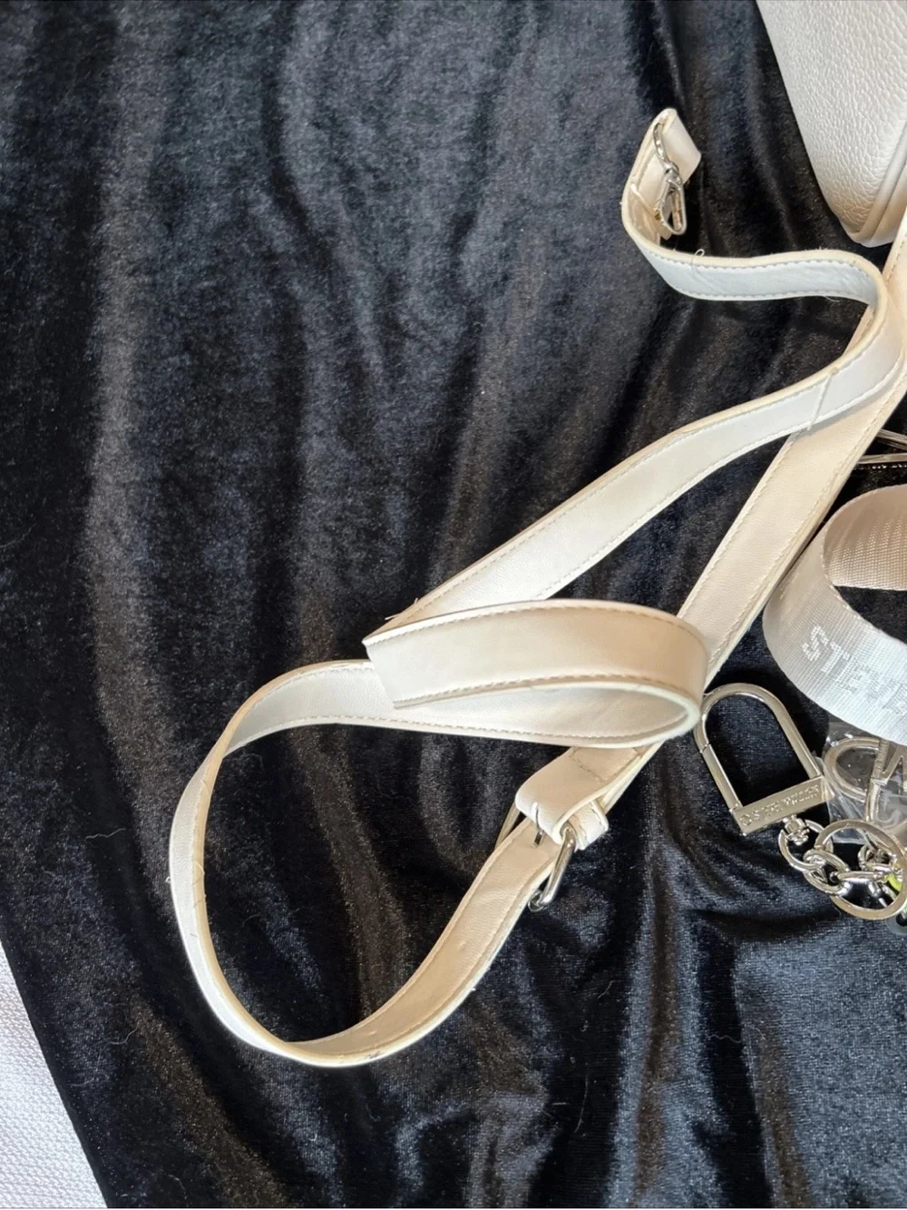 Steve Madden vanilla double zip crossbody bag